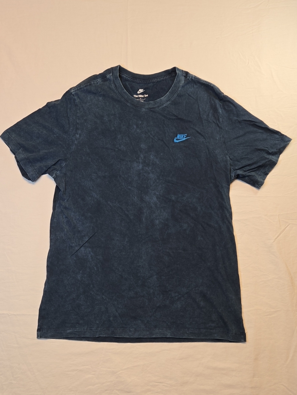 Nike Washed Navy Blus Short Sleeve Crewneck T-Shirt with Royal Blue Logo